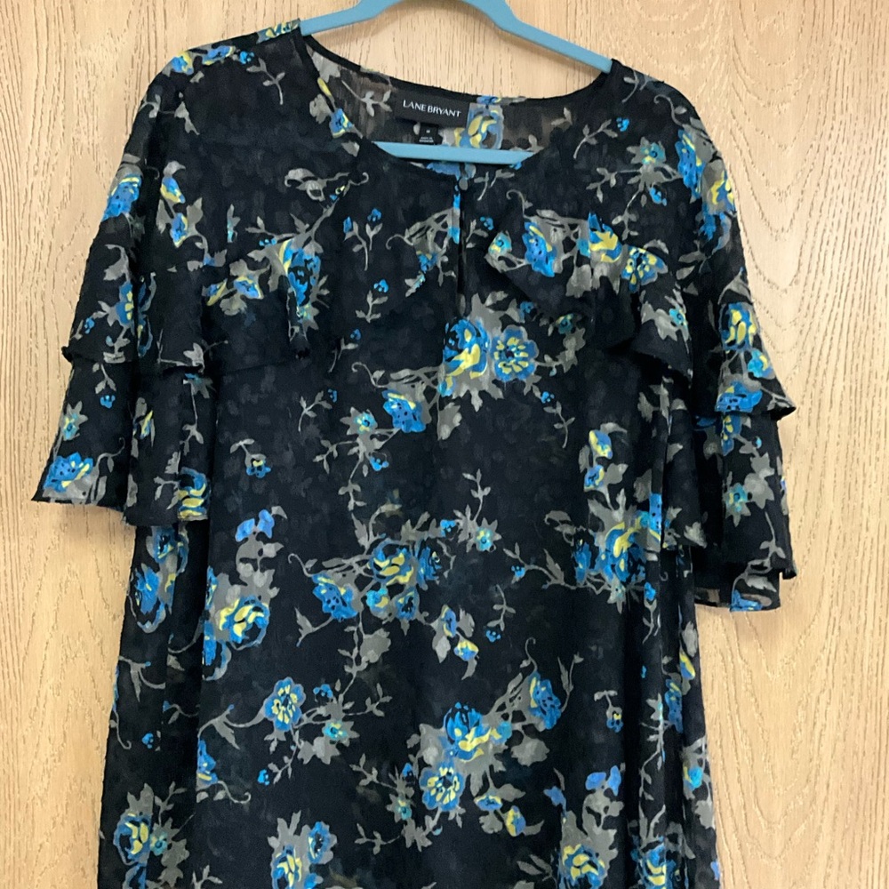 Lane Bryant Black Floral Women's Top